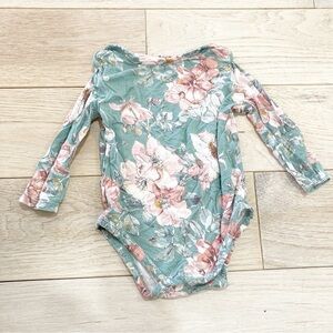 Angel Dear Bamboo Floral Long Sleeve Baby Onesie